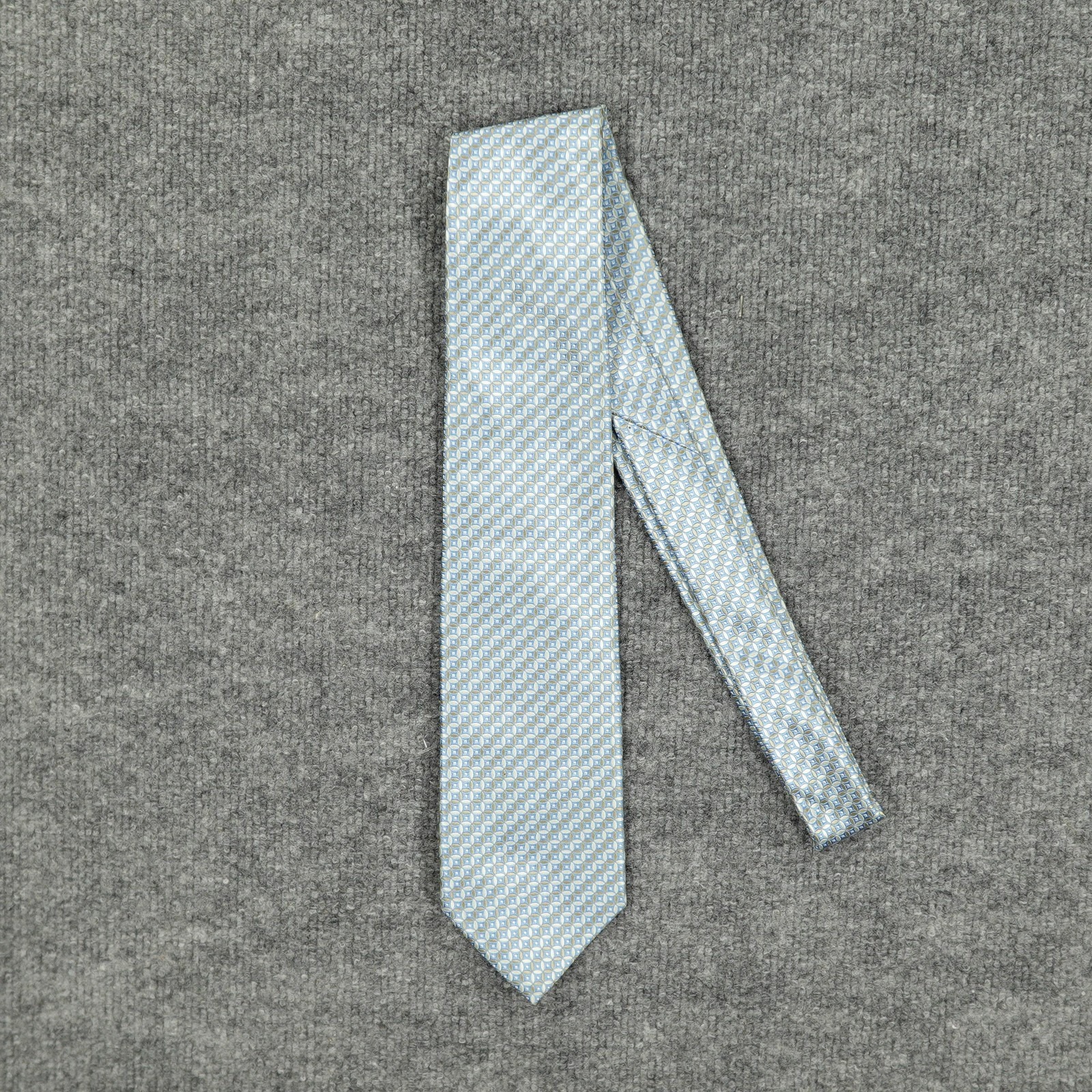 Stafford Tie Mens One Size Blue Geometric Pattern Polyester Classic Necktie